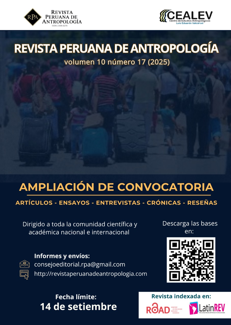 Ver Vol. 10 Núm. 17 (2025): Revista Peruana de Antropología - Convocatoria